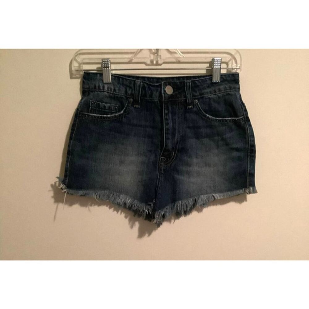 BDG Womens Cutoff Super High Rise Fray Hem Cheeky Jean Shorts Size 25